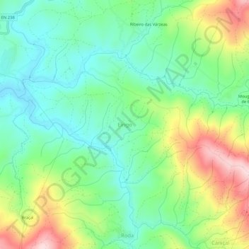 Mappa topografica Eirigo, altitudine, rilievo