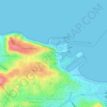 Mappa topografica Dar Barroud, altitudine, rilievo