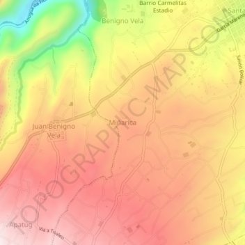 Mappa topografica Miñarica, altitudine, rilievo