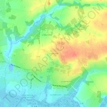 Mappa topografica La Raffinière, altitudine, rilievo