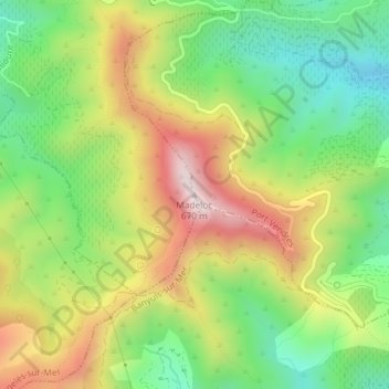Mappa topografica Madeloc, altitudine, rilievo