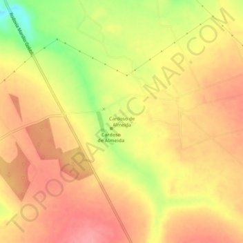 Mappa topografica Cardoso de Almeida, altitudine, rilievo