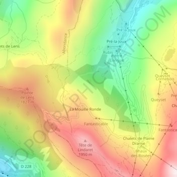 Mappa topografica Le Grand Plénay, altitudine, rilievo