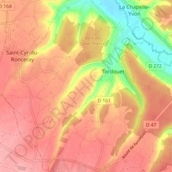 Mappa topografica La Verdrie, altitudine, rilievo