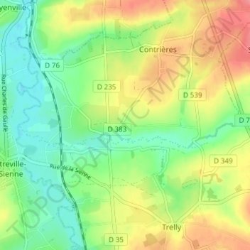 Mappa topografica Pilon, altitudine, rilievo