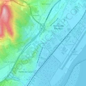 Mappa topografica Verdelha de Baixo, altitudine, rilievo