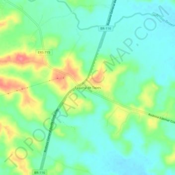 Mappa topografica Esquina de Tapes, altitudine, rilievo