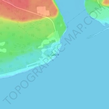 Mappa topografica Gallix, altitudine, rilievo
