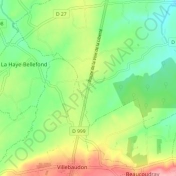 Mappa topografica Village Montigny, altitudine, rilievo