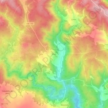 Mappa topografica Revel, altitudine, rilievo