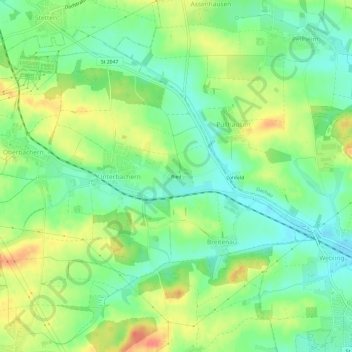Mappa topografica Ried, altitudine, rilievo