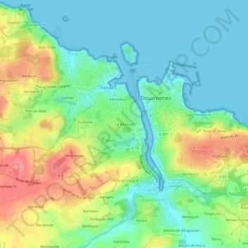 Mappa topografica Le Reuniat, altitudine, rilievo