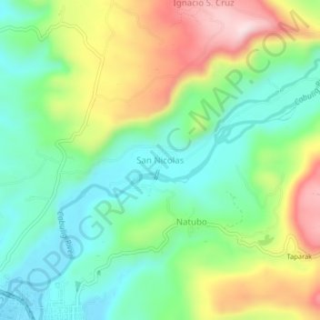 Mappa topografica San Nicolas, altitudine, rilievo