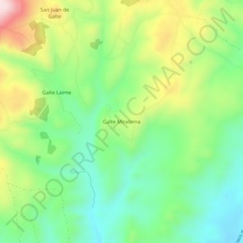 Mappa topografica Galte Miraloma, altitudine, rilievo