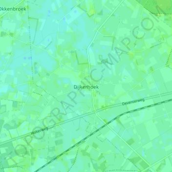 Mappa topografica Dijkerhoek, altitudine, rilievo