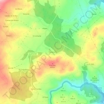 Mappa topografica Province, altitudine, rilievo