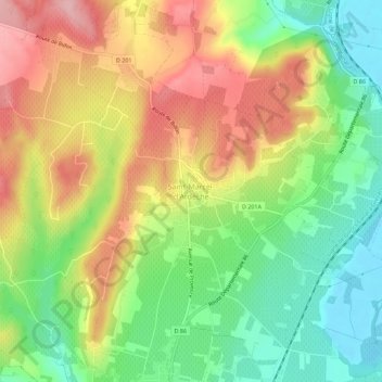Mappa topografica Saint-Marcel-d'Ardèche, altitudine, rilievo