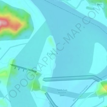 Mappa topografica Paidipaka, altitudine, rilievo