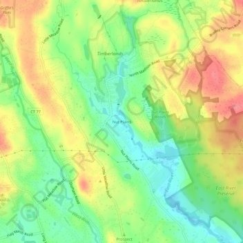 Mappa topografica Nut Plains, altitudine, rilievo