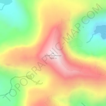 Mappa topografica Mont Guynemer, altitudine, rilievo