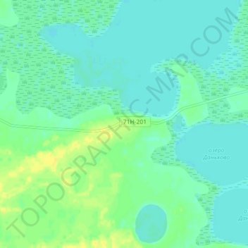 Mappa topografica Данькова, altitudine, rilievo