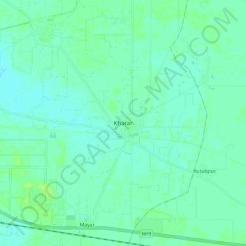 Mappa topografica Kharar, altitudine, rilievo