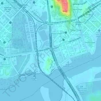 Mappa topografica Belapur Fort, altitudine, rilievo