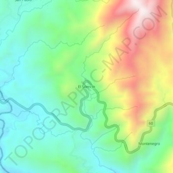 Mappa topografica El Silencio, altitudine, rilievo