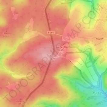Mappa topografica Weißer Stein, altitudine, rilievo