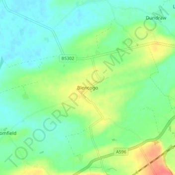 Mappa topografica Blencogo, altitudine, rilievo