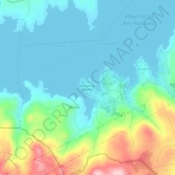Mappa topografica Vilarinho de Negrões, altitudine, rilievo