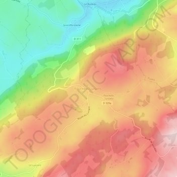 Mappa topografica Les Fournets, altitudine, rilievo
