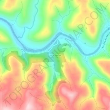 Mappa topografica Linha Savóia, altitudine, rilievo