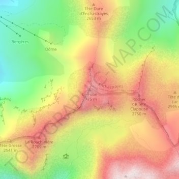 Mappa topografica Le Foué, altitudine, rilievo