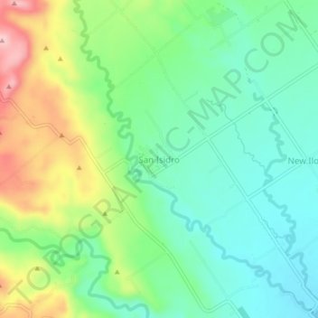 Mappa topografica San Isidro, altitudine, rilievo