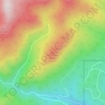 Mappa topografica Blackhawk Peak, altitudine, rilievo