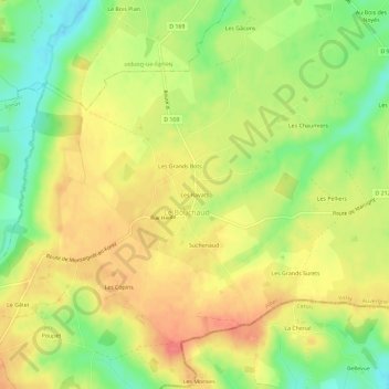 Mappa topografica Les Ravats, altitudine, rilievo