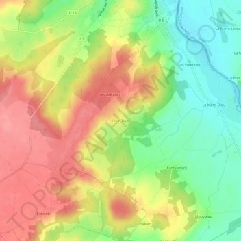 Mappa topografica Plein-Bois, altitudine, rilievo