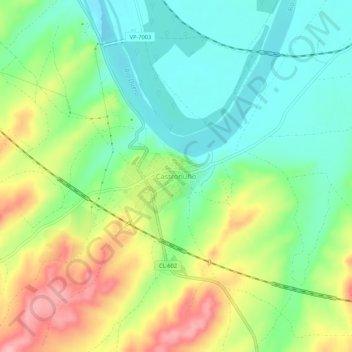 Mappa topografica Castronuño, altitudine, rilievo