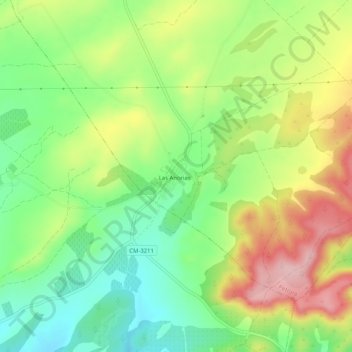 Mappa topografica Las Anorias, altitudine, rilievo