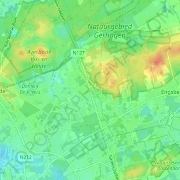 Mappa topografica Okselaar, altitudine, rilievo