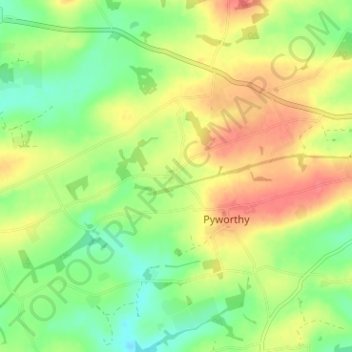 Mappa topografica Derril, altitudine, rilievo