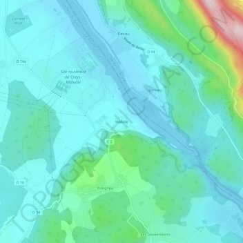 Mappa topografica Malville, altitudine, rilievo