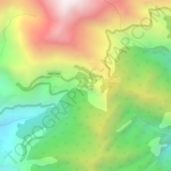 Mappa topografica Ratapani, altitudine, rilievo