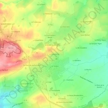 Mappa topografica La Providence, altitudine, rilievo