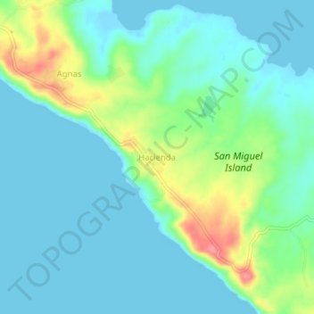 Mappa topografica Hacienda, altitudine, rilievo