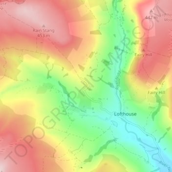 Mappa topografica Middlesmoor, altitudine, rilievo