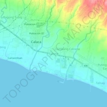Mappa topografica Salong, altitudine, rilievo