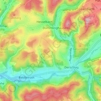 Mappa topografica Kalteneich, altitudine, rilievo
