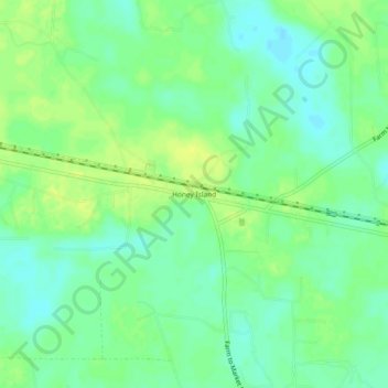 Mappa topografica Honey Island, altitudine, rilievo